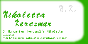nikoletta kercsmar business card